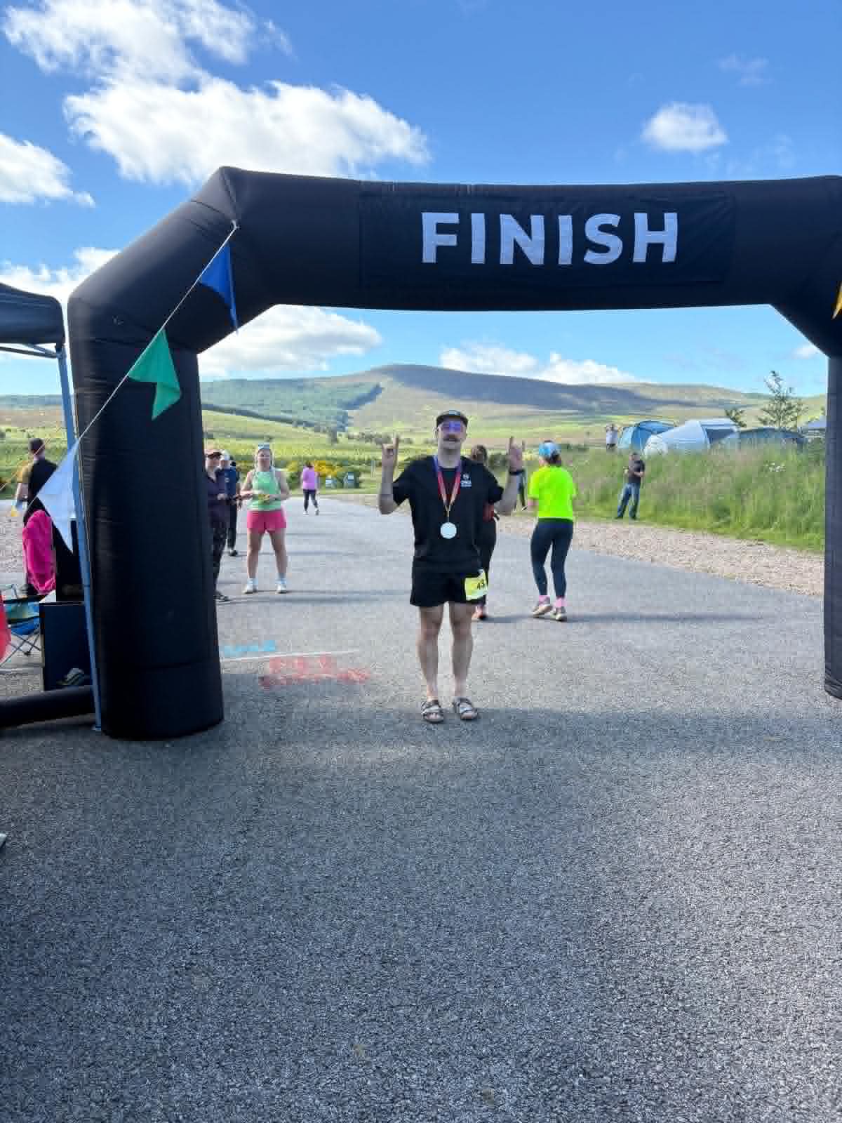 An endurance event finish line